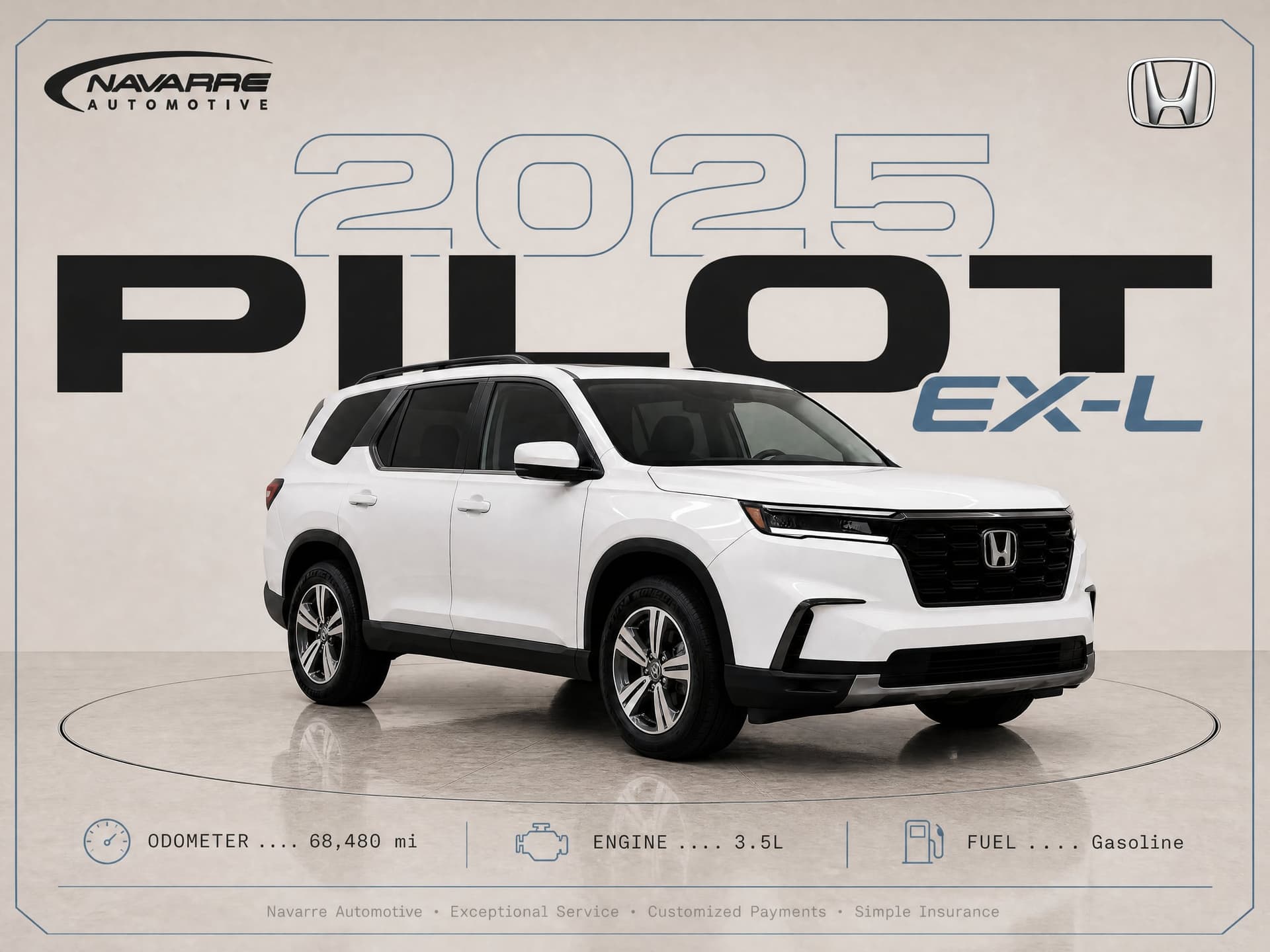 2025 Honda Pilot EX-L, front three-quarter view