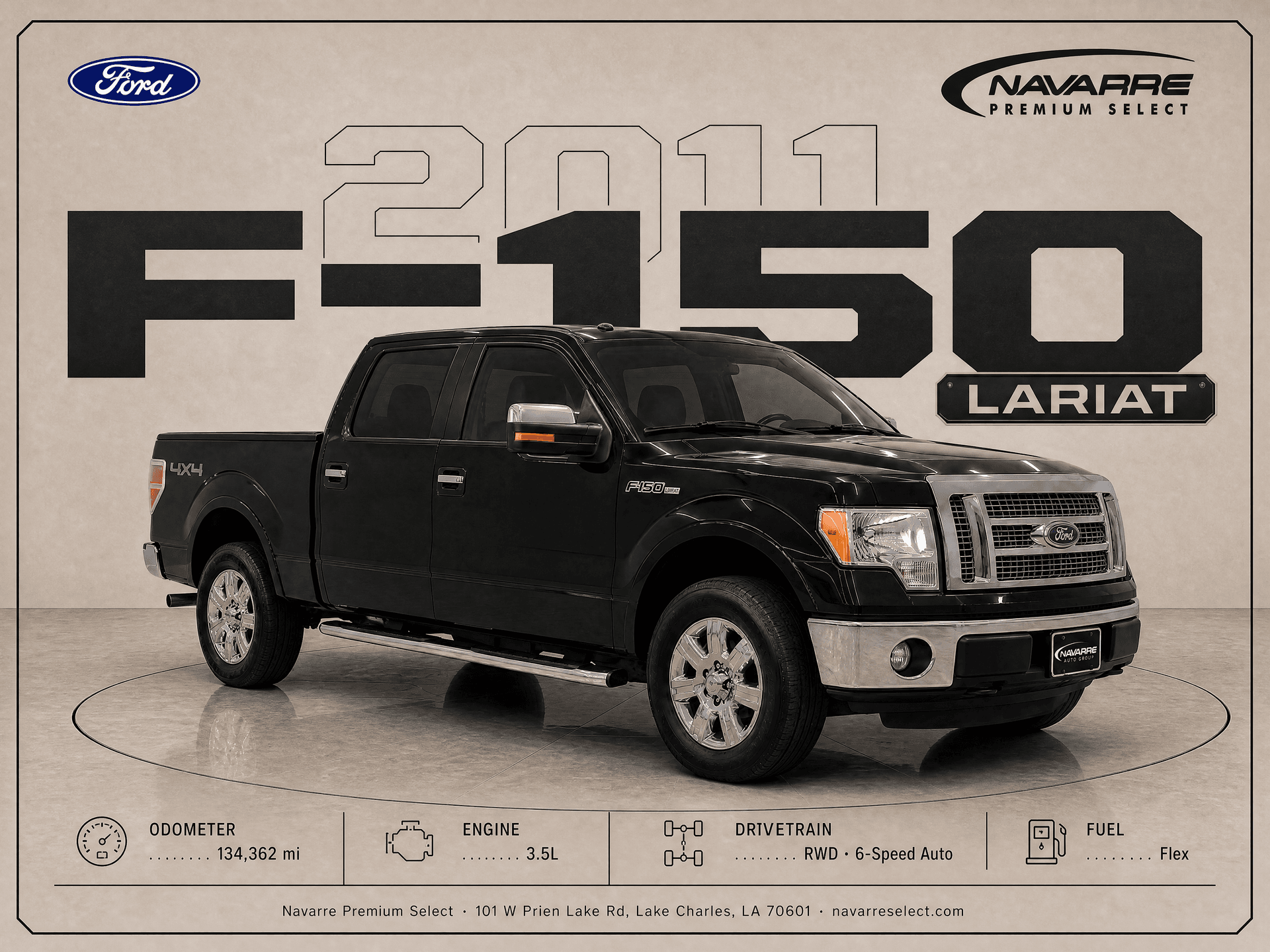 2011 Ford F-150 Lariat, vista tres cuartos frontal