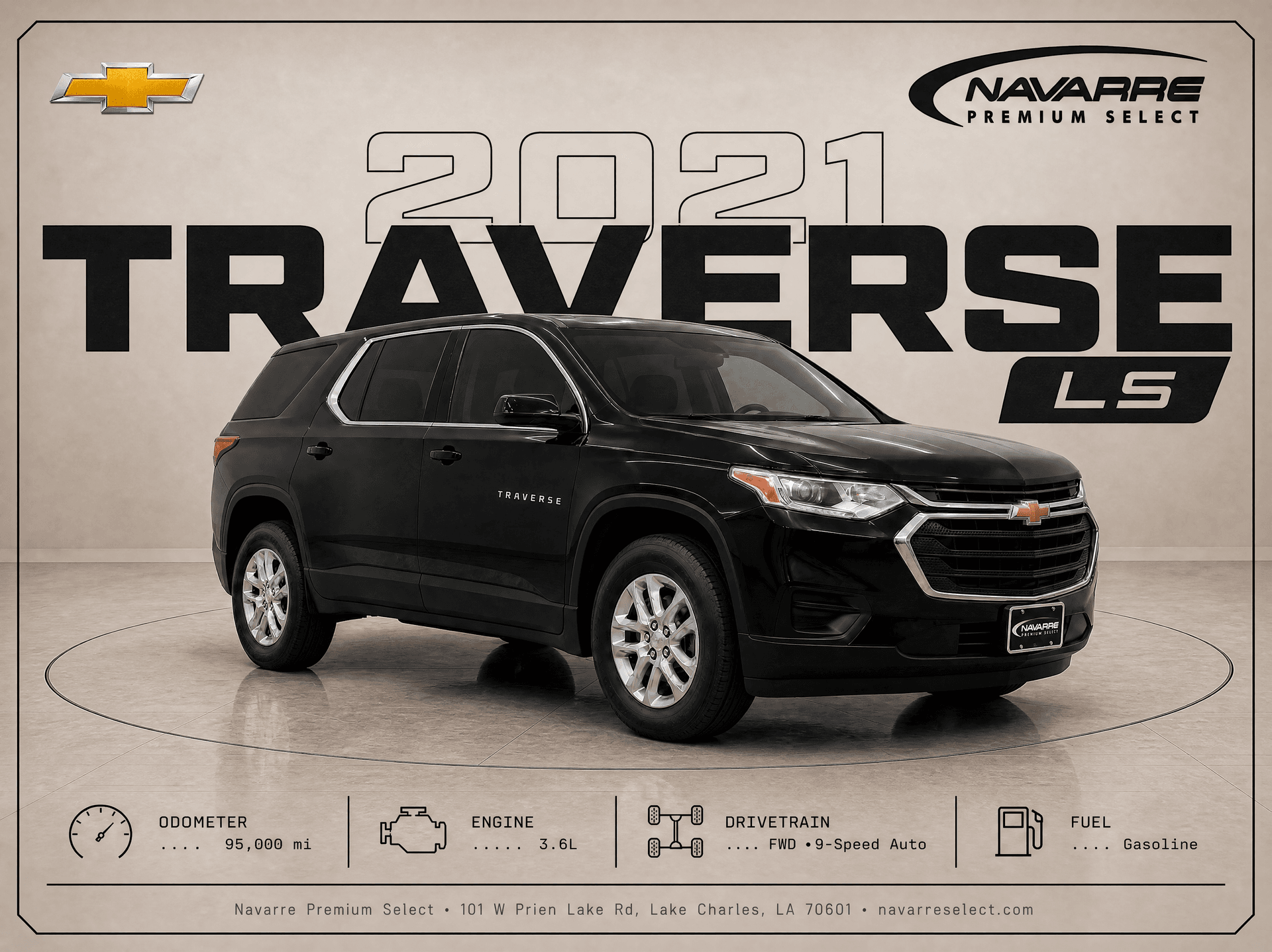 2021 Chevrolet Traverse LS, front three-quarter view