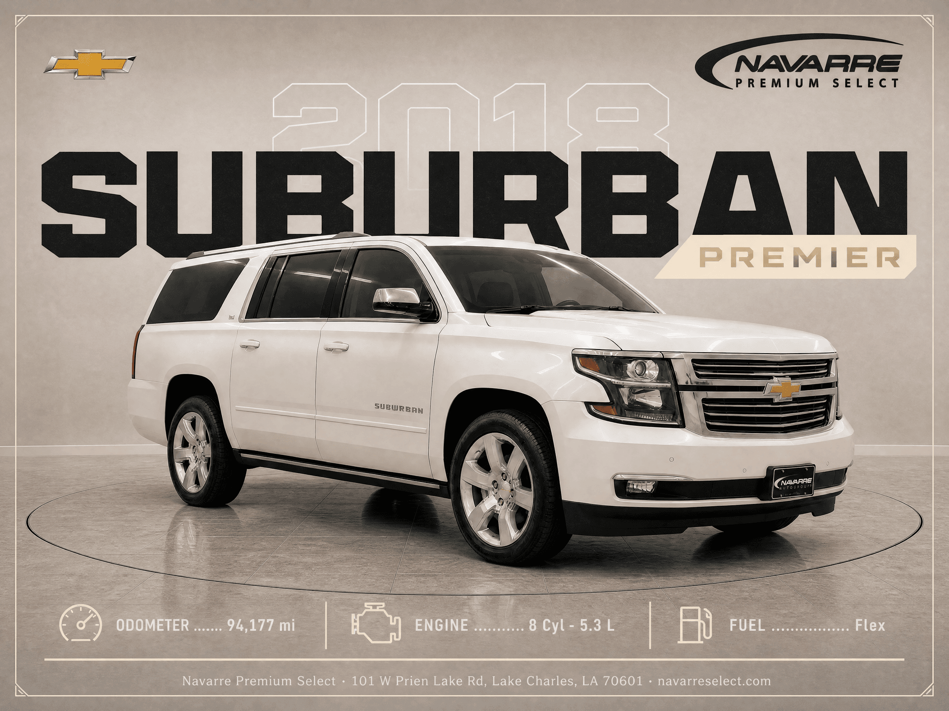 2018 Chevrolet Suburban Premier, front three-quarter view