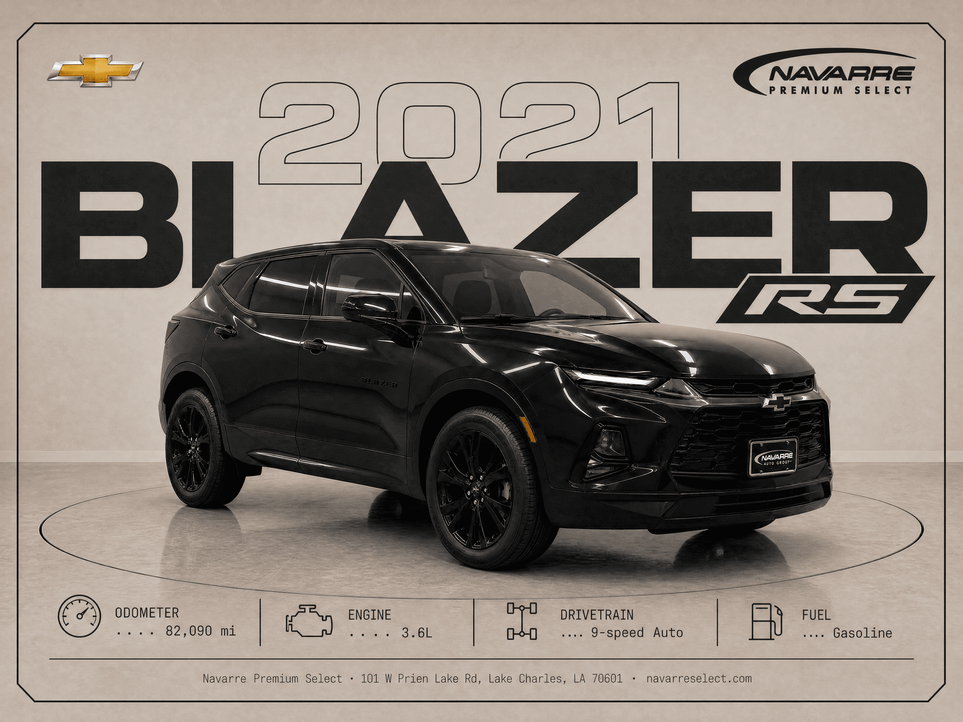 2021 Chevrolet Blazer RS, front three-quarter view