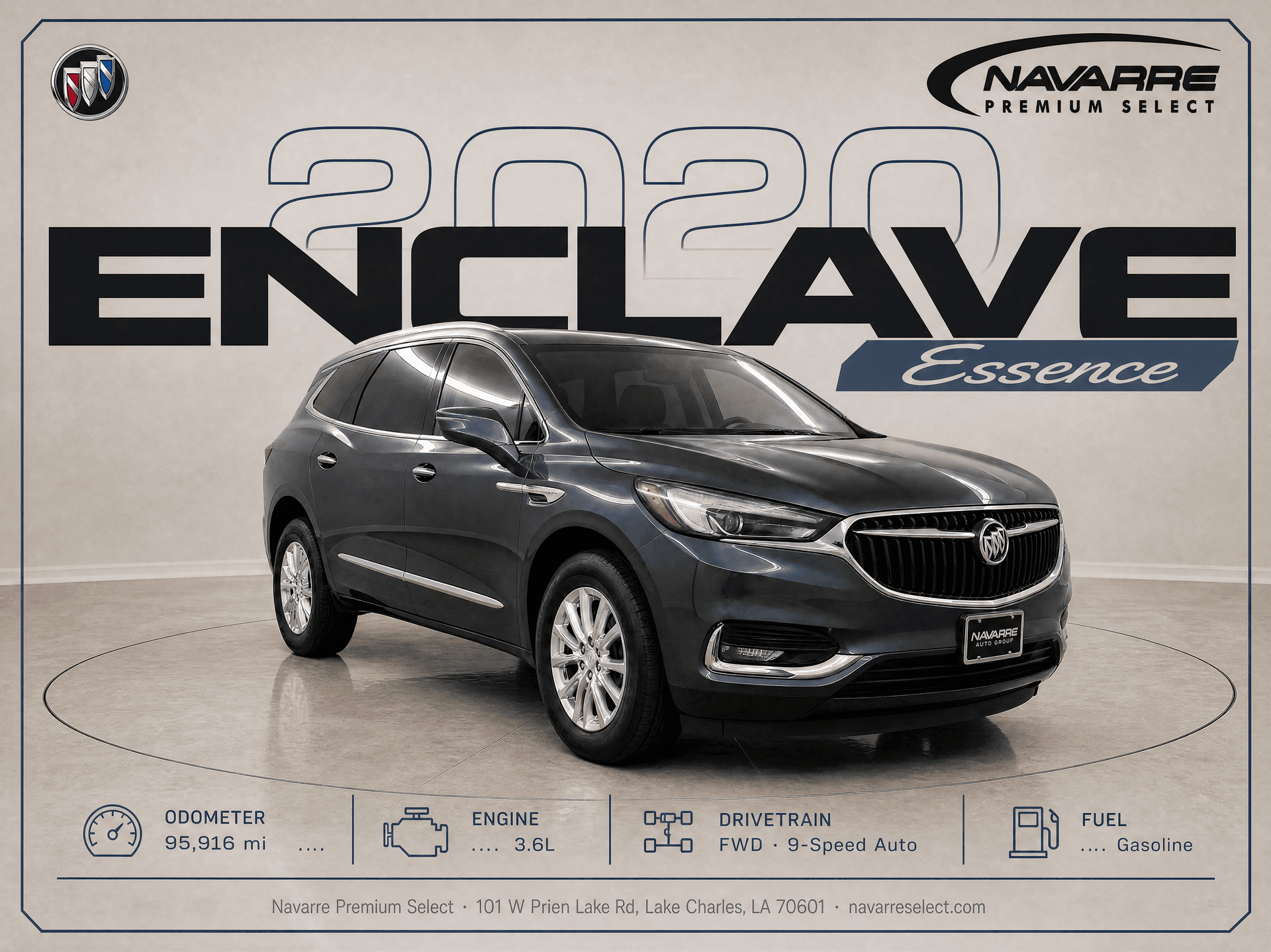 2020 Buick Enclave Essence, vista tres cuartos frontal
