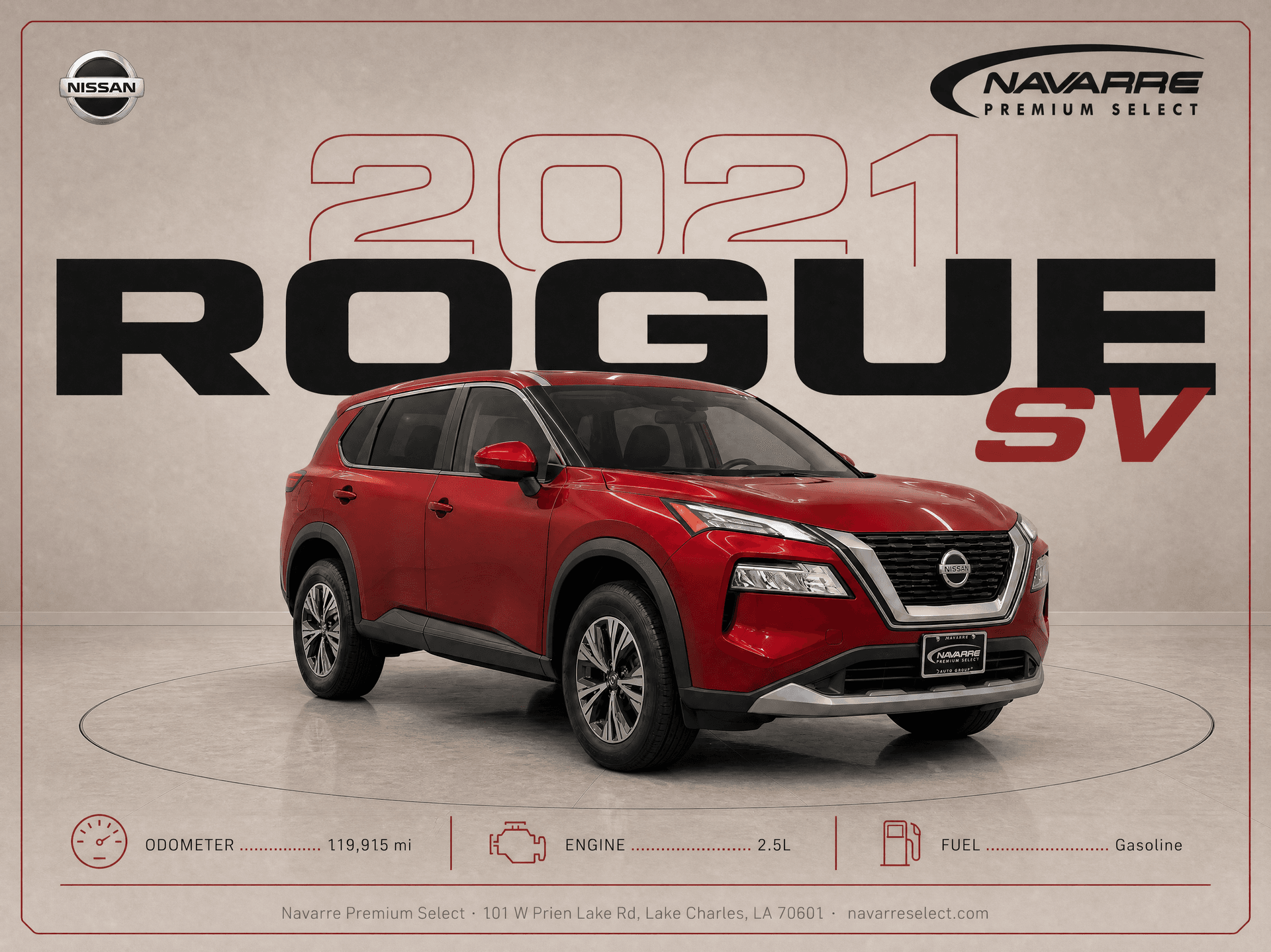 2021 Nissan Rogue SV, front three-quarter view